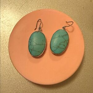 Lucky Brand Teal Oval Earrings